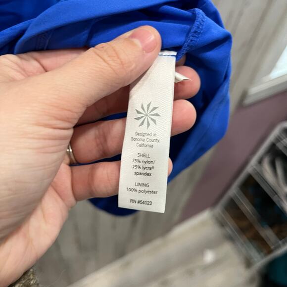 Athleta Cross Strap Tankini Swim Top  Blue SIZE Small #578174 - Picture 5 of 8